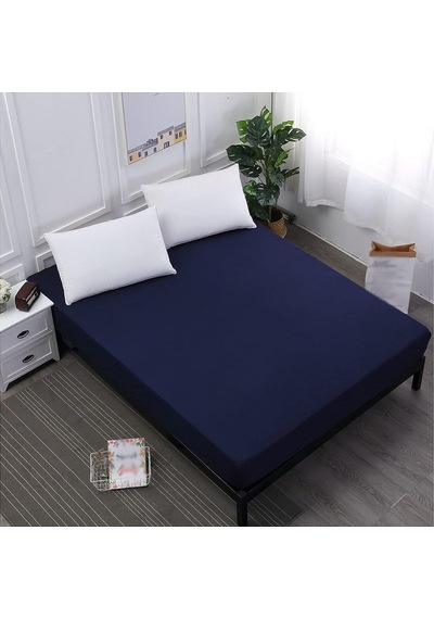 Lastikli Penye Lacivert Çarşaf %100 Pamuk Lacivert 100x200