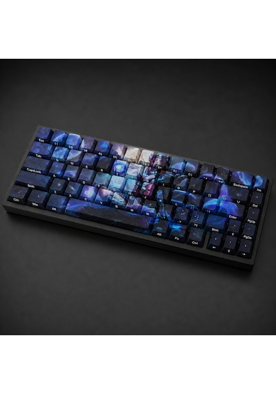 Özel Lol Snow Moon Ahri 68 Tuş Pbt Cherry Profil Boya Süblimasyon Yan Baskılı Mekanik Klavye Keycaps Seti