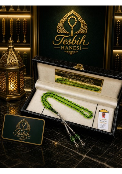 Tesbih Hanesi Ateş Kehribar Tesbih Harfli Kişiye Özel Seri Sıkma Kehribar Tesbih Usta Işi Tesbih Gümüş Kaplama Hediye Açık Yeşil