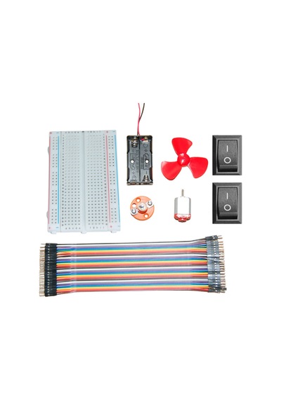 Temel Devre Seti - Breadboard, Pil Kutusu, Motor, Pervane, Duy-ampul, 2 Anahtar - Standart