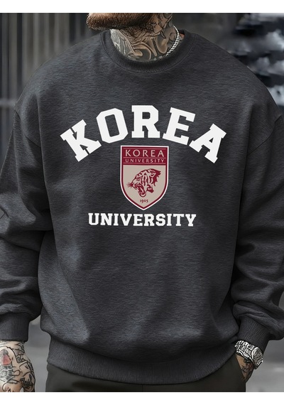 Startmore Startmorekore Üniversitesi Desen Erkekler Kazak Sonbahar Hip Hop Kazaklar Gevşek Moda Unisex Tişörtü Y Antrasit