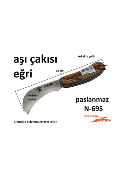 Aşı Çakısı Eğri Tip Sürmene Paslanmaz Çelik Damgalı Özel Aşıbıçağ N11.742