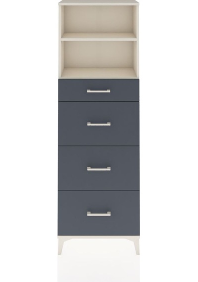 Arges Dolap 2 Raflı 4 Çekmeceli 60x30x182 Aytaşı-antrasit Aytaşı
