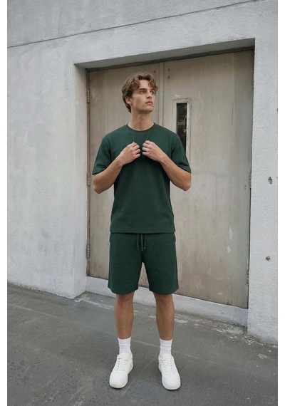 Fitilli Oversize Tişört Yeşil