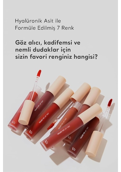 Viı Velvet Fit Lip Tint, Melted Cherry, 4,7g - Mat Ve Kremsi Dudak Tinti Çok Renkli