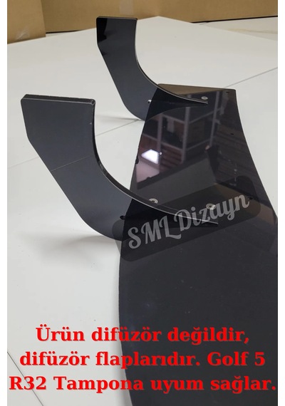 Golf 5 R32 Arka Tampon 4lü Flapları-flap-bıçak-lip-splitter-ek 8