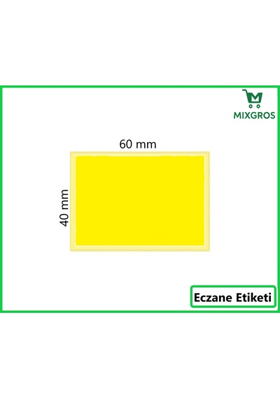 40x60 Termal Eczane Etiketi Sarı Zemin 1 Rulo: 500 Adet Etiket 1