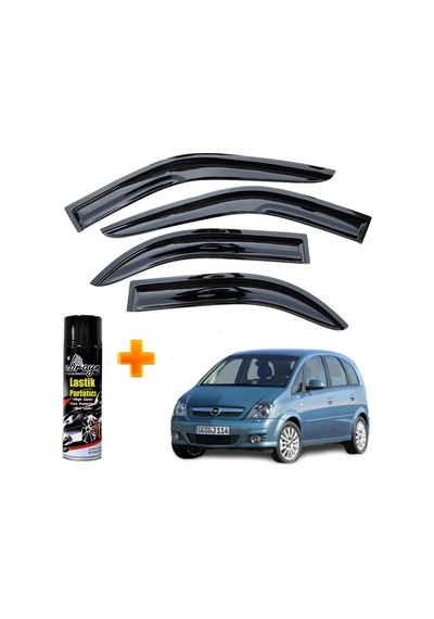 Opel Meriva Mügen Cam Rüzgarlığı 2003 - 2009 Arası 4 Lü Takım +500ml Lastik Parlatıcı