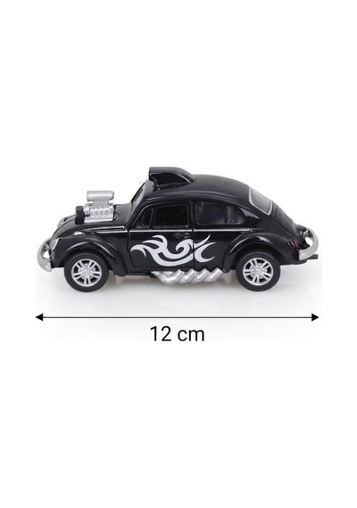 Volkswagen Beetle Midnight Crusher Gt Araba 12 Cm - Işıklı Ve Kapıları Açılan Alev Desenli Araba