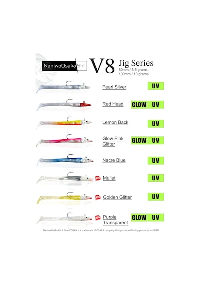 Naniwaosakashi V8 Jig Series 100mm 10gr Silikon Yem