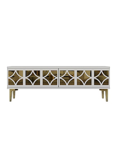 Tsa1236bg - Öztv120 Tv Stand, Tv Sehpası Beyaz - Gold 120cm