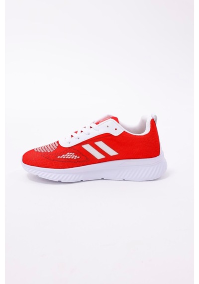 Dijital Baskılı Unisex Kırmızı Sneaker - Beyaz Desenli Günlük Ayakkabı Kırmızı-beyaz