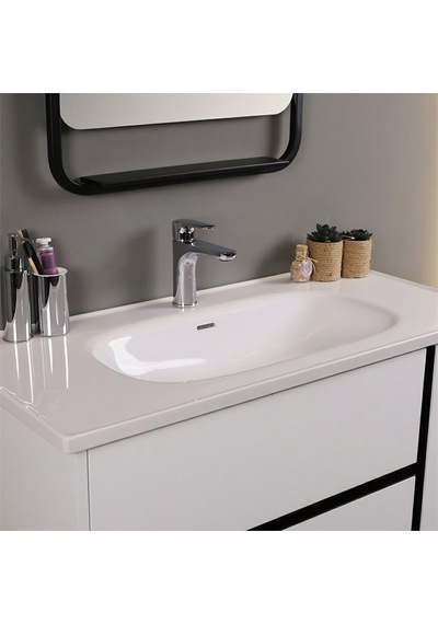 Kobos Linear 100 Cm Banyo Dolabı Seti Bianco Beyaz Kobos Linear 100 Cm Banyo Dolabı Seti Bianco Beyaz
