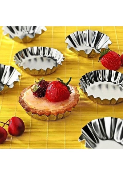 6'lı Tartolet Kek Kalıbı Büyük Boy Metal Büyük Tartolet Muffin Kek Cupcake Kurabiye Tart Kalıbı Meta Diğer