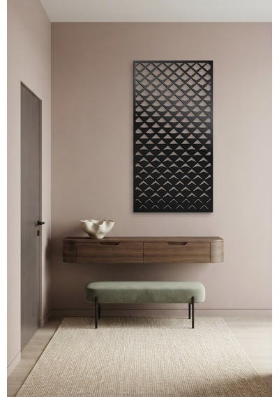 Pul Dekoratif Panel Metal Duvar Tablosu - Duvar Sanatı - Duvar Dekoru - Siyah