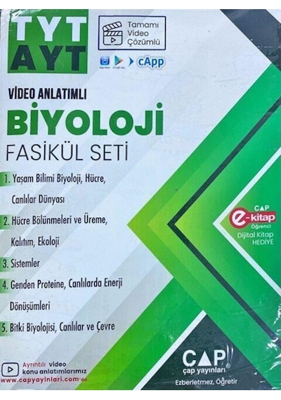 Tyt Ayt Biyoloji Video Anlatımlı Fasikül Seti Çap Yayınları