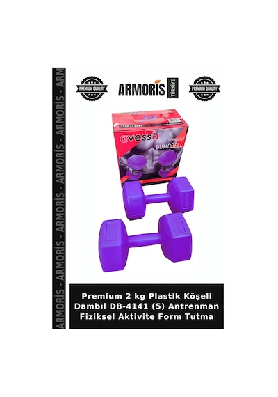 Premium 2 Kg Plastik Köşeli Dambıl Db-4141 5 Antrenman Fiziksel Aktivite Form Tutma