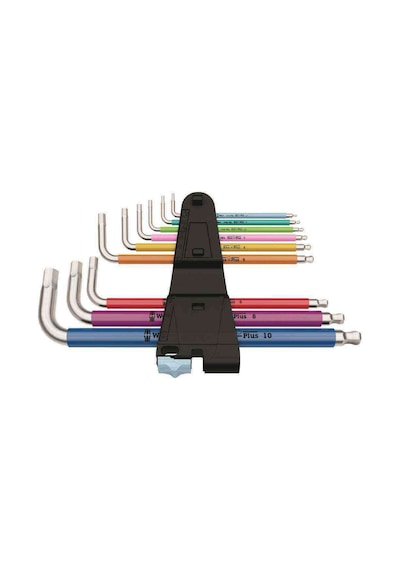 Wera 3950-9 Top Baş Paslanmaz Renkli Alyan Set 05022669001