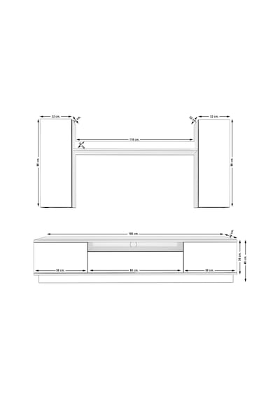 Decoraktiv Trendstyle 5ds Mdf Tv Ünitesi Tv Sehpası Pera - Beyaz