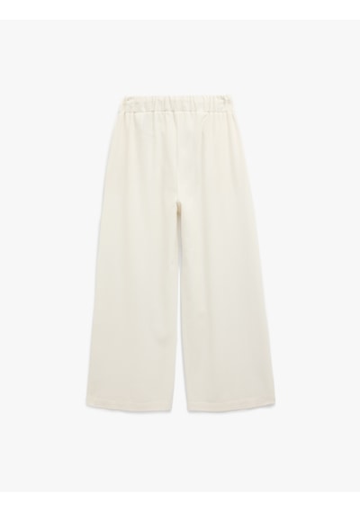 Koton Keten Karışımlı Astarlı Cepli Beli Bağlamalı Düz Bol Paça Pantolon Kırık Beyaz 5sak40527pw Ekru Koton Keten Karışımlı Astarlı Cepli Beli Bağlamalı Düz Bol Paça Pantolon Kırık Beyaz 5sak40527pw Ekru