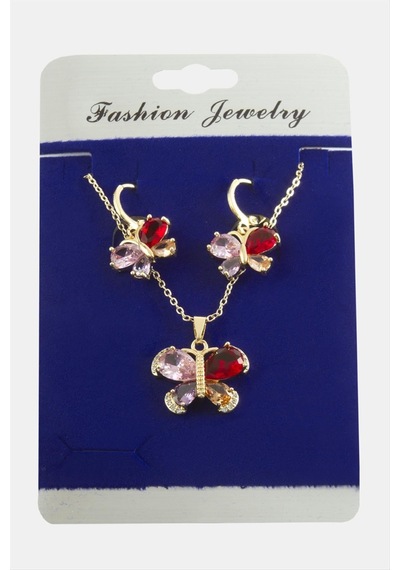 Kelebek Zirkon Taşlı Set Kolye 11 58244294