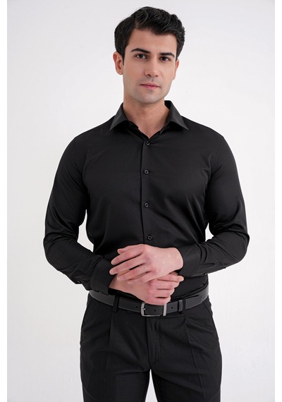 Gk 756 Gömlek Slim Siyah Klasik Siyah