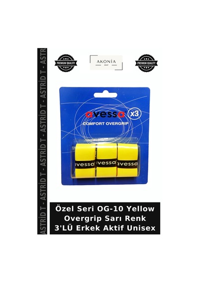 Özel Seri Og-10 Yellow Overgrip Sarı Renk 3'lü Erkek Aktif Unisex