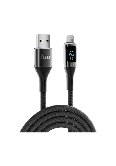 12w Dijital Led Ekranlı Usb-a To Lightning İpad Örgülü Hızlı Şarj Ve Data Kablosu 2 Metre