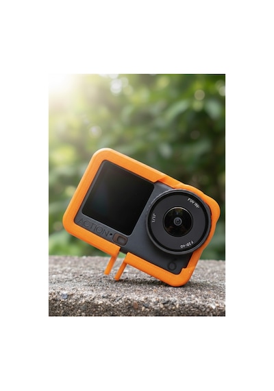 Djı Osmo Action 6 Uyumlu Yumuşak Çerçeve Kılıf - Tüm Gopro Aksesuarlarıyla Uyumlu Turuncu