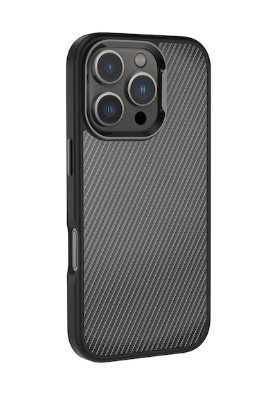 Zore Apple İphone 16 Pro Max Kılıf Karbon Fiber Görünümlü Parlak Kamera Çerçeveli Ogaa Venus Kapak-rose B Rose Brown