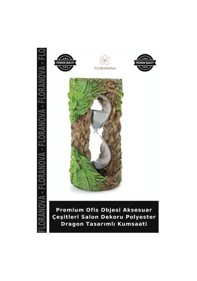 Premium Ofis Objesi Aksesuar Çeşitleri Salon Dekoru Polyester Dragon Tasarımlı Kumsaati Çok Renkli