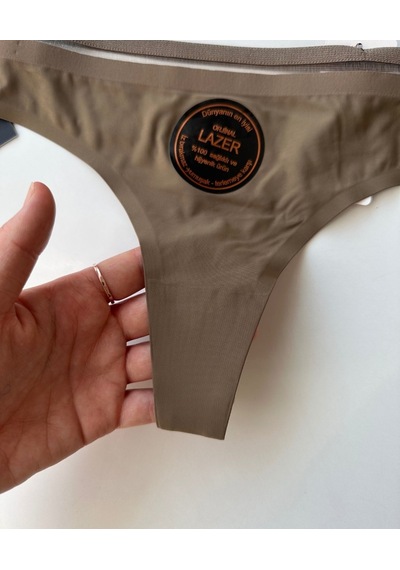 Orijinal Lazer Kesim Spandex Invisible Dikişsiz Transparan Detayl Haki Yeşil