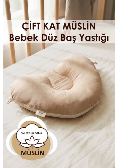 Ayarlanabilir Düz Kafa Yastığı Müslin Bebek Yastığı %100 Pamuk Yenidoğan Baş Destek Gaz Uyku Minderi