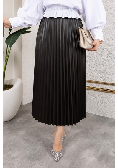 Hira Life Fashion Kadın Tesettür Giyim Ve Deri Görünümlü Beli Lastik Detayı İle Piliseli Uzun Etek Antrasit Antrasit Hira Life Fashion Kadın Tesettür Giyim Ve Deri Görünümlü Beli Lastik Detayı İle Piliseli Uzun Etek Antrasit Antrasit
