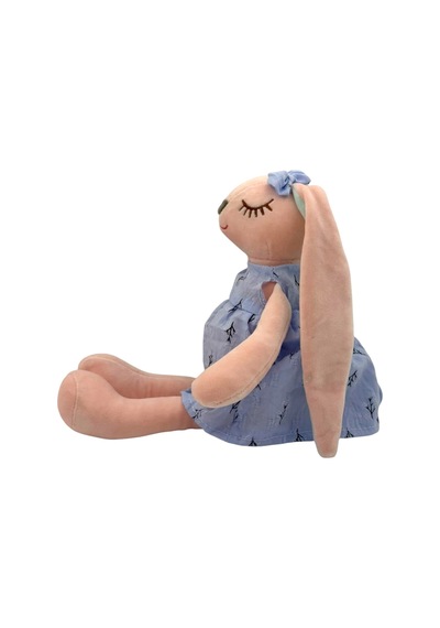 Uzun Kulaklı Tavşan Peluş Oyuncak Sevimli Uyku Oyun Arkadaşı 35 Cm Mavi