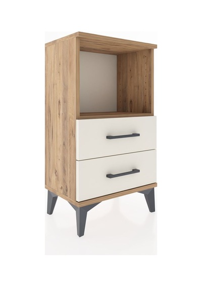 Arges Komodin Tek Raflı 2 Çekmeceli 44x30x80 Çam-aytaşı Atlas Çam