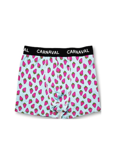 Carnaval Socks Carnaval Çilek Desenli Premium Pamuklu Erkek Boxer - Mavi Renkli Çoklu