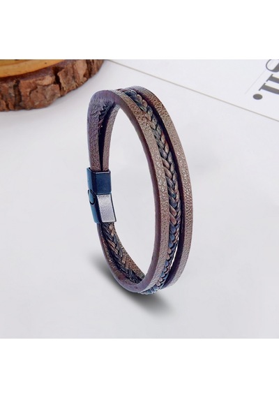 Fm Kahverengi Siyah Saç Örgü Ve Çelik Bileklik 31833b10d2 Kahverengi