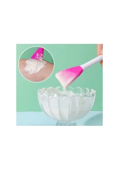 Silikon Yüz Temizleme Fırçası Ve Maske Uygulama Spatulası Beyaz