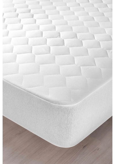 Mislina Home Kapitone Microfiber Fitted Sıvı Geçirmez Tek & Çift Kişilik Yatak Koruyucu Alezi Beyaz