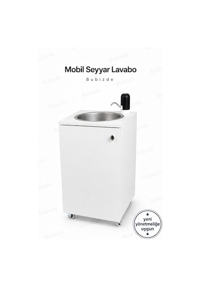 Mobil Seyyar Lavabo Yeni Yönetmeliğe Uygun Model Beyaz