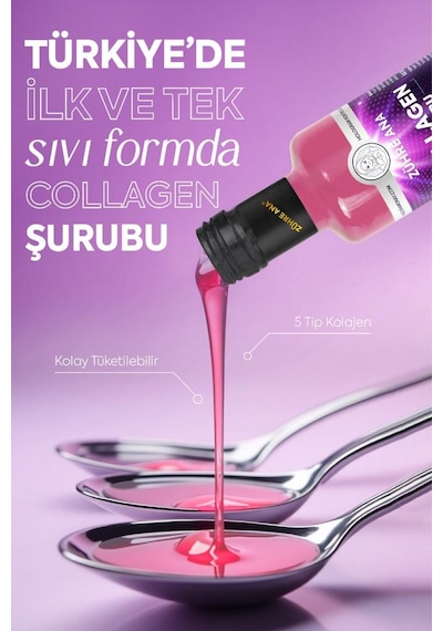 Zühre Ana 5 Tip Hidrolize Kolajen Peptit İçeren Collagen Şurubu