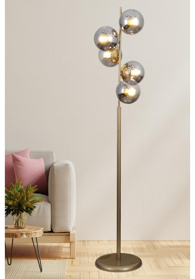 Moden 5 Li Eskitme Lambader Füme Camlı Modern , Oturma Odası ,yatak Odası , Salon Lambader Çok Renkli