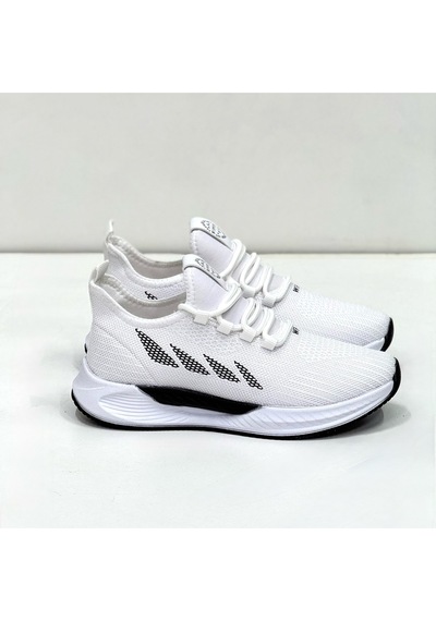 Wipper Ultra Hafif Triko Sneaker - Nefes Alan Ortopedik Poli Taban Unisex Yazlık Spor Ayakkabı Beyazsiyah