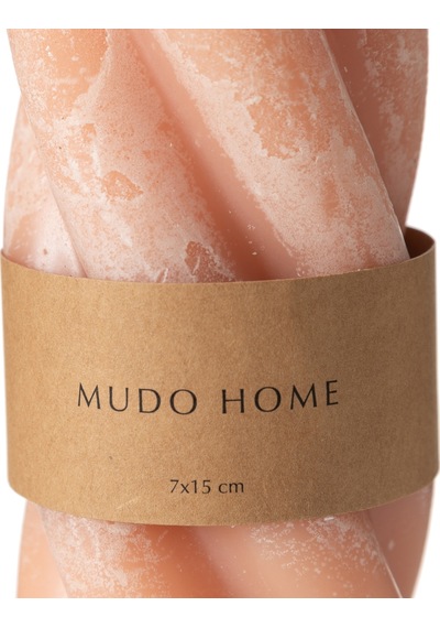 Mudo Home Burgulu Sütun Mum Ekru 7x15 Diğer