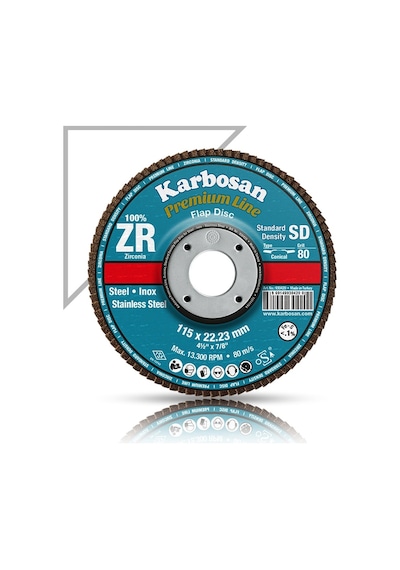 Paslanmaz Flap Zımpara - 115.60 Zr - 10 Adet