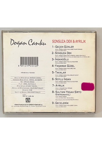 Doğan Canku Sonsuza Dek & Ayrılık Cd Orjinal Dönem Baskı