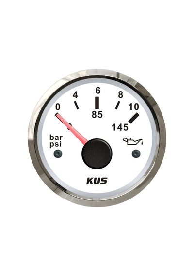 KUS Yağ Göstergesi 10 Bar Beyaz 12/24V 52 MM