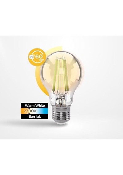 Filament Ampul E27 A Sınıfı Enerji 3.8w 806lm 2700k Clear