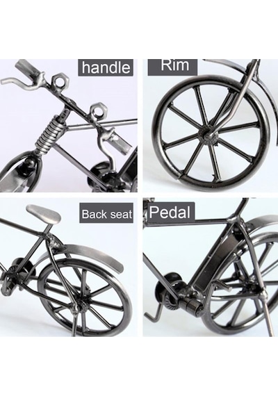 Vintage Nostaljik Retro El Yapımı Metal Bisiklet Modeli Dekoratif Hediyelik Biblo Vitrin Süsü